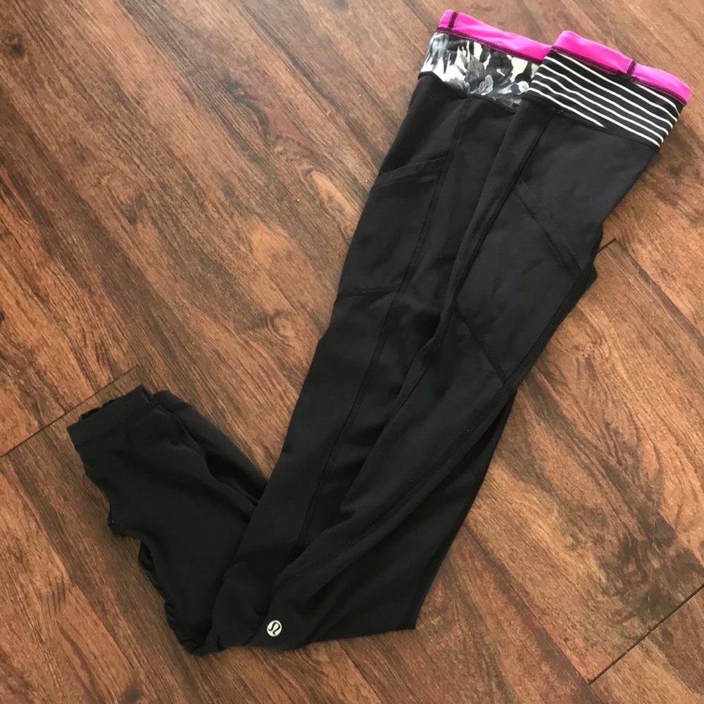 lululemon athletica Black and Pink Leggings